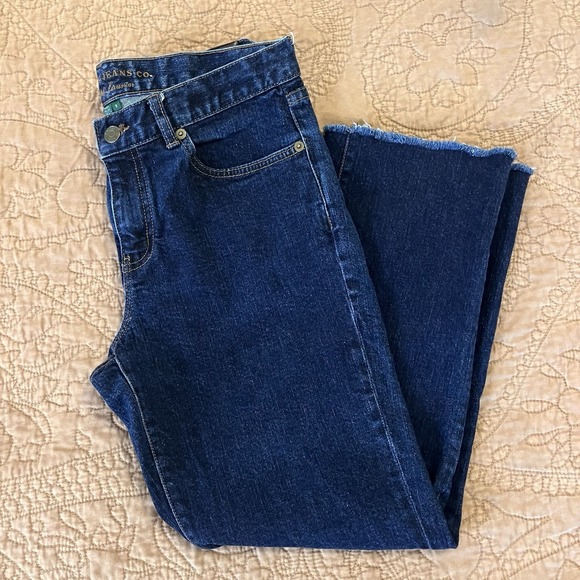 Lauren Jeans Co. Denim - Lauren Jeans Co Dark Wash Slim Crop Raw Hem Stretch Coastal Americana 6 Runs Big